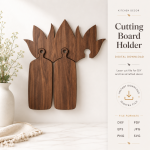 Cutting Boards with Holders Bundle Laser Cut Files | Kitchen Board Stand SVG | Wooden Chopping Board Rack DXF | CNC Glowforge File PDF EPS - Image 9