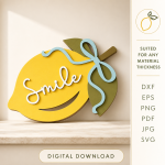 3D Lemon Decor Laser Cut Bundle, Summer Kitchen SVG, Lemon Tiered Tray Decor, Glowforge DXF Files, Citrus Home Decor CNC Template - Image 11