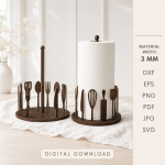 Paper Towel Roll Holder Bundle Laser Cut Files | Kitchen Towel Stand SVG | Wooden Paper Towel Dispenser DXF | CNC Cut File | Glowforge Digital Download - Image 11