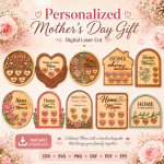 Mother's Day Gift for Mom | Personalized Wooden Sign Laser Cut File | Instant Download
