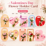 Valentine Gift Card Holder SVG | Flower Display Card Laser Cut File | Digital Download