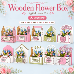 Wooden Flower Arrangement Box SVG | Laser Cut Gift Box Design | Digital Download