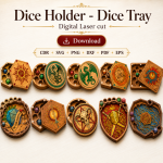Dice Tray SVG | DND Dice Holder Laser Cut File | RPG Dice Storage Box | Digital Download