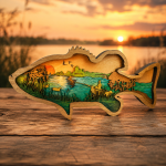 Bass Fishing SVG 3D Layered Silhouette, Glowforge Laser Cut 6 Layer - Image 2