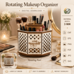 Rotating Organizer Bundle SVG Laser Cut, Wooden Desk Storage Caddy DXF, Makeup Holder, Craft Organizer Digital Download - Image 11