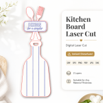 3D Rustic Kitchen Cutting Boards Bundle Laser Cut Files | Farmhouse Cutting Board SVG | Kitchen Decor CNC Template | Wood Board DXF PDF EPS - Image 13