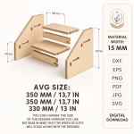 Kids Step Stool Laser Cut Bundle, Toddler Learning Tower SVG, Montessori Step Stand CNC Files, Wooden Helper Stool Digital Plans - Image 11
