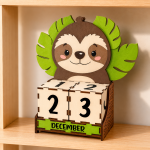 Animal Perpetual Block Calendar SVG Bundle, Wooden Desk Calendar Laser Cut File, Kids Nursery Decor, Glowforge Digital Download - Image 6