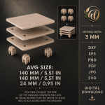 Riser Trays Bundle Laser Cut SVG | Tiered Display Tray CNC Files | Wooden Riser Stand DXF PDF EPS Glowforge File - Image 13