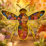 Bee SVG 3D Layered Mandala, Honeybee Cut File, Glowforge Laser Cut 8 Layer - Image 2