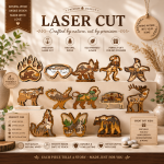 HUGE Bundle 3D Animal Multilayer Wooden Engraved | Laser Cut SVG DXF Files | Farm & Wildlife Animals | CNC, Glowforge, Cricut