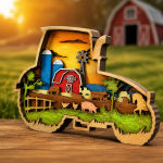 Tractor SVG, 3D Layered Farm, Mandala Laser File, 6 Layered - Image 3