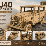 Cruiser FJ40 3D Wooden Model Kit SVG DXF PDF | Laser Cut DIY Car Puzzle | CNC Glowforge Instant Download