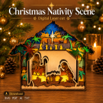Christmas Nativity SVG, Holy Night, 11 Layer Laser File, Glowforge Laser Cut