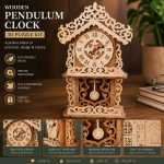Wooden Pendulum Clock SVG | Laser Cut Clock File | DIY 3D Clock Template | CNC DXF EPS AI | Glowforge Digital Download