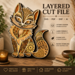 9x Mandala Bundle 3D Animals Multilayer Wooden Engraved Laser Cut File, Decoration Ornament Glowforge Make, Svg Dxf Lbrn Ai Download File - Image 9