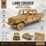 Toyota Land Cruiser Long Pickup 3D Wooden Model SVG | Laser Cut CNC Files | DIY Puzzle Kit | Digital Download