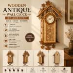 Wooden Antique Wall Clock SVG | Laser Cut Clock Template | DIY MDF Wall Clock Kit | CNC Files | Digital Download