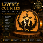 3D Bear Wood Lantern Bundle Pack 9 Cutting Laser File, Tealight Candle Holder Night Lamp Glowforge Set, 3D Silhouette Light Box Decor Xtool - Image 9