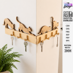 Wall Corner Key Holders Laser Cut Bundle, Wooden Corner Key Rack SVG, Entryway Organizer CNC Template, DXF PDF EPS - Image 2