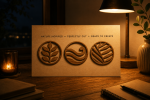 Nature Circle Laser Cut Bundle SVG | 6 Wooden Ornament Designs | Wave Mountain Leaf Mandala | Glowforge Laser Cut Files - Image 4