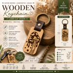 Mushroom Wooden Keychain SVG | Laser Cut Keychain File | Glowforge SVG | Nature Inspired Wood Key Fob Design | Digital Download