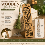 Floral Wooden Bookmark Laser Cut File | SVG DXF AI EPS PDF | Glowforge Bookmark Design | Instant Download