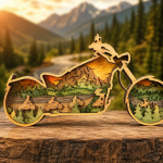 Motorcycle SVG, 3D Layered Biker, Glowforge Cut File, 9 Layered Design - Image 2