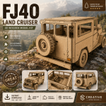 Cruiser FJ40 3D Wooden Model Kit SVG DXF PDF | Laser Cut DIY Car Puzzle | CNC Glowforge Instant Download - Image 2