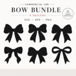 Coquette Bow SVG Bundle, 20 Ribbon Bow Designs, Cute Aesthetic Bow Cut Files for Cricut, PNG EPS SVG, Commercial Use - Image 3