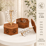 Kids Memory Boxes Bundle Laser Cut Files, Baby Keepsake Box SVG, Children Storage Box DXF, Personalized Wooden Memory Box, CDR PNG PDF EPS - Image 2