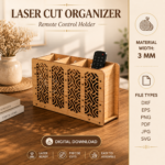 Remote Control Holders Bundle Laser Cut Files, Wooden Remote Caddy SVG DXF, TV Organizer Box, Living Room Storage Digital Download - Image 2