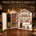 Wine Gift Box Laser Cut Bundle, Wooden Wine Box SVG, CNC Wine Holder Template, Bottle Gift Box DXF PDF EPS, Laser Cut Digital File - Image 2