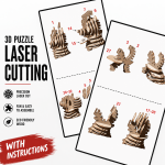 Funny Cartoon Animal 3D Puzzle SVG | Laser Cut Wood Design | CNC Router File | DIY Wooden Toy | Glowforge Ready Digital Download - Image 2
