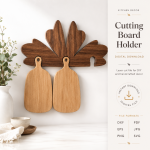 Cutting Boards with Holders Bundle Laser Cut Files | Kitchen Board Stand SVG | Wooden Chopping Board Rack DXF | CNC Glowforge File PDF EPS - Image 2