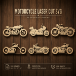 Motorcycle SVG Bundle, Laser Cut Motorcycle Files, Woodworking CNC Patterns, DXF EPS PDF SVG, Digital Download - Image 2