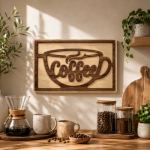 Coffee Laser Cut Wall Decor SVG | Coffee Cup Wooden Sign | Coffee Lover Gift | Farmhouse Kitchen Wall Art | CNC Laser Cut Files DXF EPS PNG - Image 2