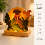 Kids LED Stand Laser Cut Bundle SVG | Night Light Display Base DXF | Glow Lamp Stand CNC Files | Wooden LED Light Holder Template PDF EPS PNG - Image 2