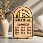 Volleyball Team Plaque SVG, Personalized Coach Gift, Custom Team Roster Sign, Laser Cut Wood Design, Digital Download, SVG DXF PNG - Image 2
