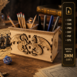 Dragon Desk Organizer SVG Bundle, Fantasy Desk Storage Laser Cut Files, Instant Download - Image 2