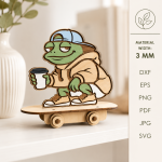 3D Skateboarding Animals Laser Cut Files | Animal Skateboard SVG Bundle | Kids Nursery Decor Glowforge CNC Digital Download - Image 2