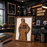 Sports Player Silhouette SVG Laser Cut File | Layered Wood Wall Art | Digital Download | DXF EPS PNG PDF | Glowforge LightBurn CNC - Image 3