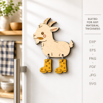 Farm Animal Fridge Magnets Laser Cut Files | Barnyard Animals SVG DXF PDF EPS | Kids Animal Magnet CNC Wood Template 4. Barnyard Animal Magnets - Image 2