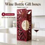 Wooden Wine Gift Box SVG | Laser Cut Wine Bottle Holder Template | Digital Download - Image 3