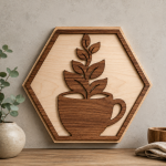 Coffee Wall Decor SVG | 3D Layered Coffee Cup Laser Cut File | Farmhouse Kitchen Sign | Glowforge Wood Craft Template - Image 2