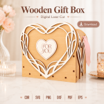 Wooden Gift Box Laser Cut File | Keepsake Box SVG Template | CDR SVG PNG DXF PDF EPS | Digital Download - Image 3