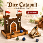 Dice Catapult Laser Cut File | DND Dice Launcher SVG | CDR SVG PNG DXF PDF EPS Download - Image 3