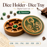 Dice Tray SVG | DND Dice Holder Laser Cut File | RPG Dice Storage Box | Digital Download - Image 3