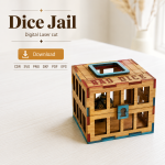 Dice Jail Laser Cut File | DND Dice Holder SVG | Funny Tabletop Gaming Accessory - Image 3