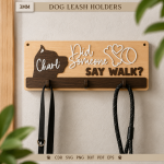 Dog Leash Holders Laser Cut Bundle, Pet Leash Rack SVG, Dog Collar Hanger, Paw Wall Hooks, CNC Digital Download Files - Image 2